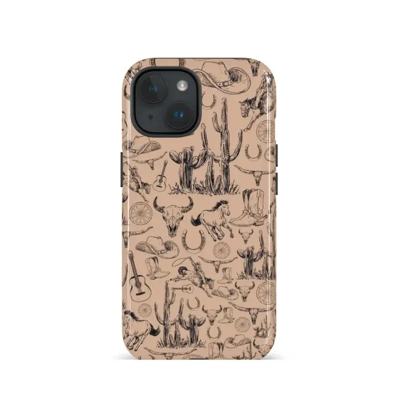 Vintage western cowboy Cover for iphone 17 phone case 16 pro max 15 Plus 14 13 12 11 Cute, clear, military-grade, high-end, durable, shockproof, and drop-resistant 2-in-1 glossy phone case