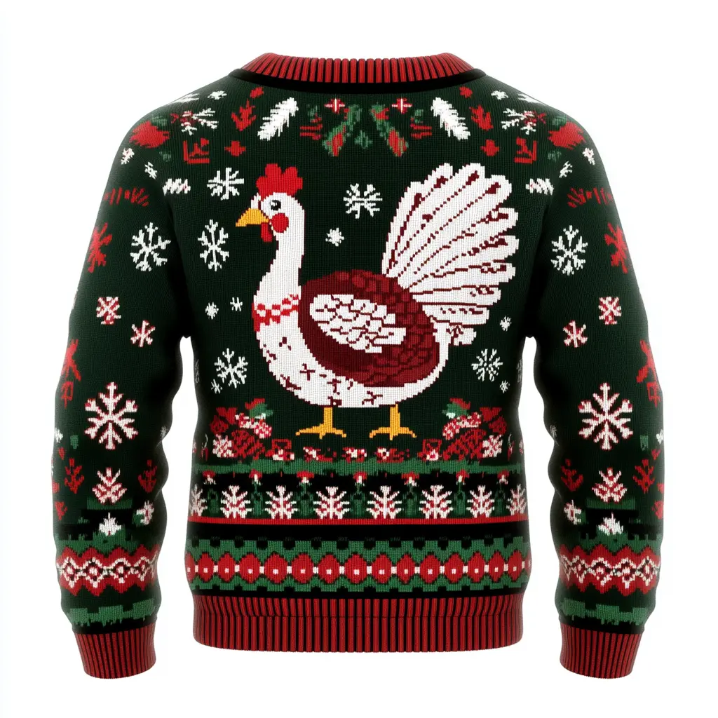 Ugly Christmas Sweater - Festive Turkey Holiday Sweater for Men, Women, and Kids - Funny Themed Gift for Family Gatherings and Parties
