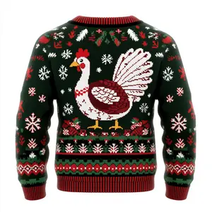 Ugly Christmas Sweater - Festive Turkey Holiday Sweater for Men, Women, and Kids - Funny Themed Gift for Family Gatherings and Parties