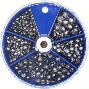 205pcs Lead Weights in 5 Different Sizes, Round Split Shot Sinkers That Are Removable for Fishing