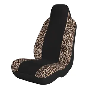 Leopard Print Patchwork Car Interior Set, Full Coverage Fabric Seat Covers, Universal Fit for All Seasons, Women's Car Accessories