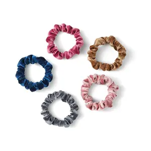 Nollia 5-Pack Shiny Velvet-Feel Scrunchie Set – Elegant Soft Hair Tie Collection
