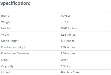 [TOP RATED - FLASH SALE] ROVSUN 3 Gallon Stainless Steel Coffee Chafer Urn with Fuel Holder