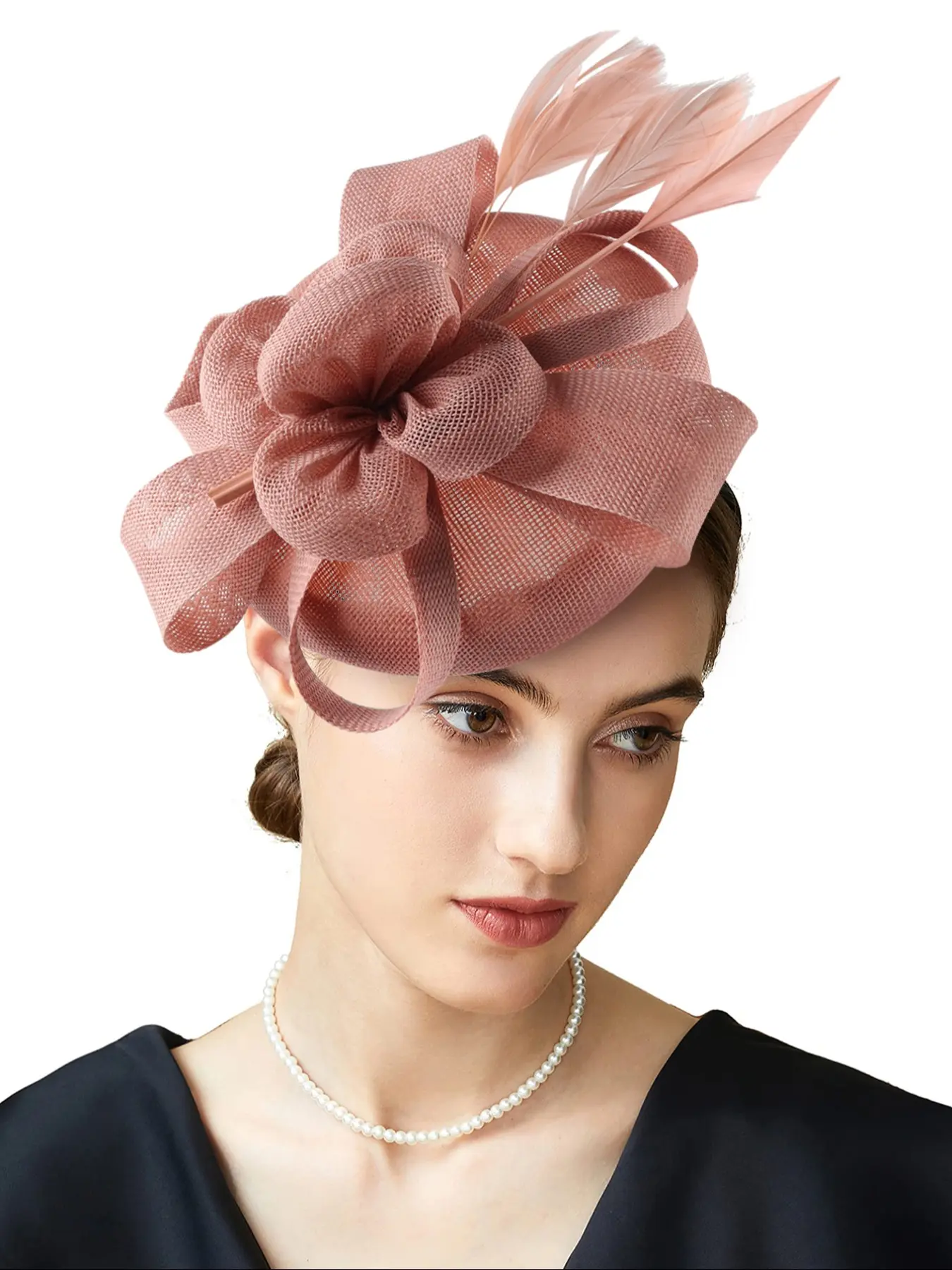 1pcs Tea Party Fascinator Hat for Women Bridal Headpiece 