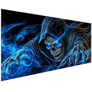 Large Size Skull Diamond Art Kits For Adults, Gothic Horror Diamond Painting Kits, Full Round Diamond Mosiac Kits For Adults, Diy Handicrafts, Art And Crafts For Halloween Decor, 32X16 Inch