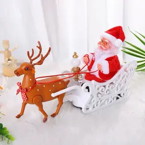 New Christmas Decoration Santa Claus in Sleigh with Reindeer Festive Holiday Ornament