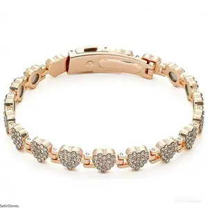 Pure Copper Bracelets for Women,Ultra Strength Magnetic Bracelet with 3800 Gauss Magnets & Sparkling Cubic Zirconia, Adjustable Charm Bracelet year-round perfect family gift health