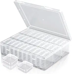 Bead Organizer Box, 31 Mini Clear  Organizers and Hinged Lid Bead Storage Containers, Ideal for DIY  Crafts, Screws and Small  Craft Storage