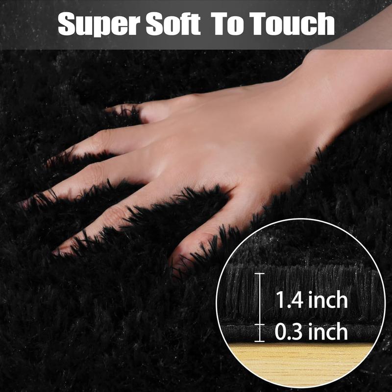 REZUTAN Super Soft Plush Shaggy Area Rug for Living Room Bedroom Nursery Kitchen and Bathroom Cozy Carpet with Free 4 Anti-Slip Stickers Back to School