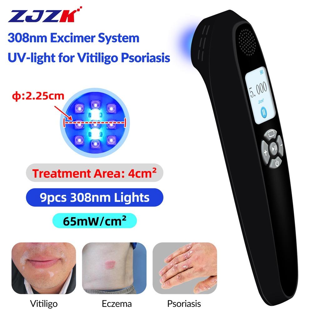 ZJZK 9 Diodes 308nm UVB Excimer Phototherapy Device, 65mW/cm² High Energy Density, Handheld Blue Light Skin Treatment, Targeted Therapy for Vitiligo, Psoriasis, Eczema, Atopic Dermatitis, Portable Home Use for Skin Disorders ZJZK 9 Diodes 308nm UVB Excimer Phototherapy Device, 65mW/cm² High Energy Density, Handheld Blue Light Skin Treatment, Targeted Therapy for Vitiligo, Psoriasis, Eczema, Atopic Dermatitis, Portable Home Use for Skin Disorders
