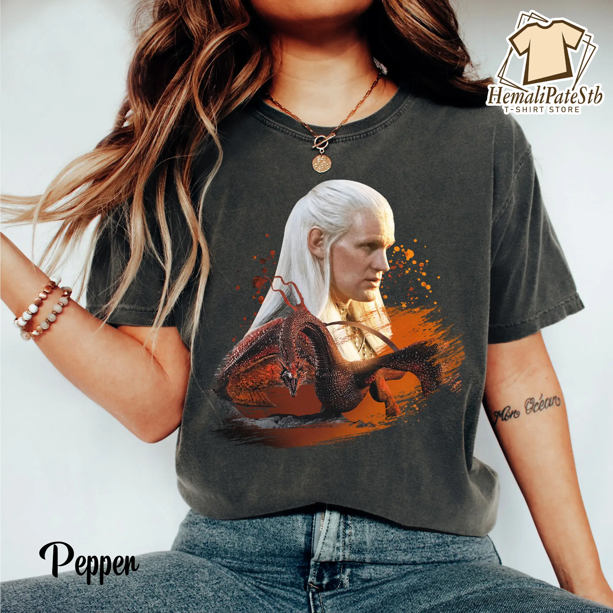 Daemon Targaryen Caraxes Dragon T-Shirt, Dragon Lovers Gift, Fire And Blood, Game Of Throne House Targaryen, Fantasy Dragon Readers, Dragon Rider Bookish Unisex Tshirt