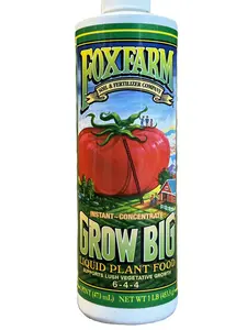 Foxfarm Grow Big Liquid Plant Food Instant Concentrate 6-4-4 Foxfarm Grow Big Liquid Plant Food Instant Concentrate 6-4-4