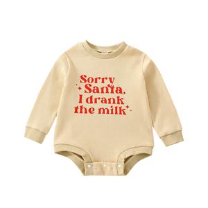 Newborn Baby Boy Girl Christmas Outfit Cute Santa Sweatshirt Romper Oversized Sweater Tops Fall Winter Clothes