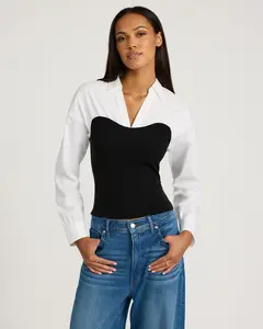 Express Layered Tube V-Neck Long Sleeve Top