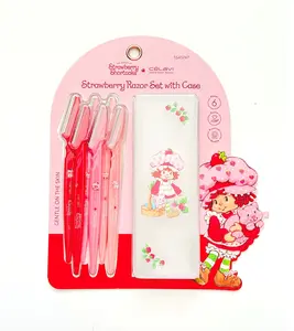 Celavi Strawberry Shortcake Razor Set with Case - US Model - Includes 6 Razors & Storage Case - Gentle on Skin Design