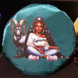 Capricorn Black Girl Da Goat Bonnet with Astrological Design and Comfortable Sitting Position for Stylish Appeal