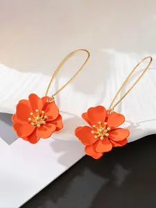 Temperament Flower Design Dangle Earrings, Fashionable Jewelry for Women, Daily Clothing Decor, Trendy All-match & Exquisite Jewelry for Birthday Gift, Statement Earrings