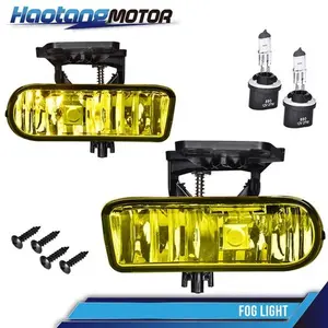 CROSSDESIGN Yellow Bumper Fog Lights Driving Lamps Fits 99-02 GMC Sierra 00-06 Yukon