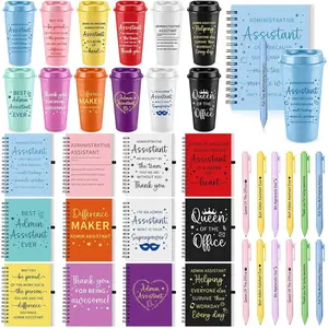 Glenmal 36 Pcs Administrative Professional Day Gifts Bulk 16oz Inspirational Plastic Cups Thank You Notebook Mini Pen Administrative Assistant Gifts for Secretary Receptionist Staff Coworker