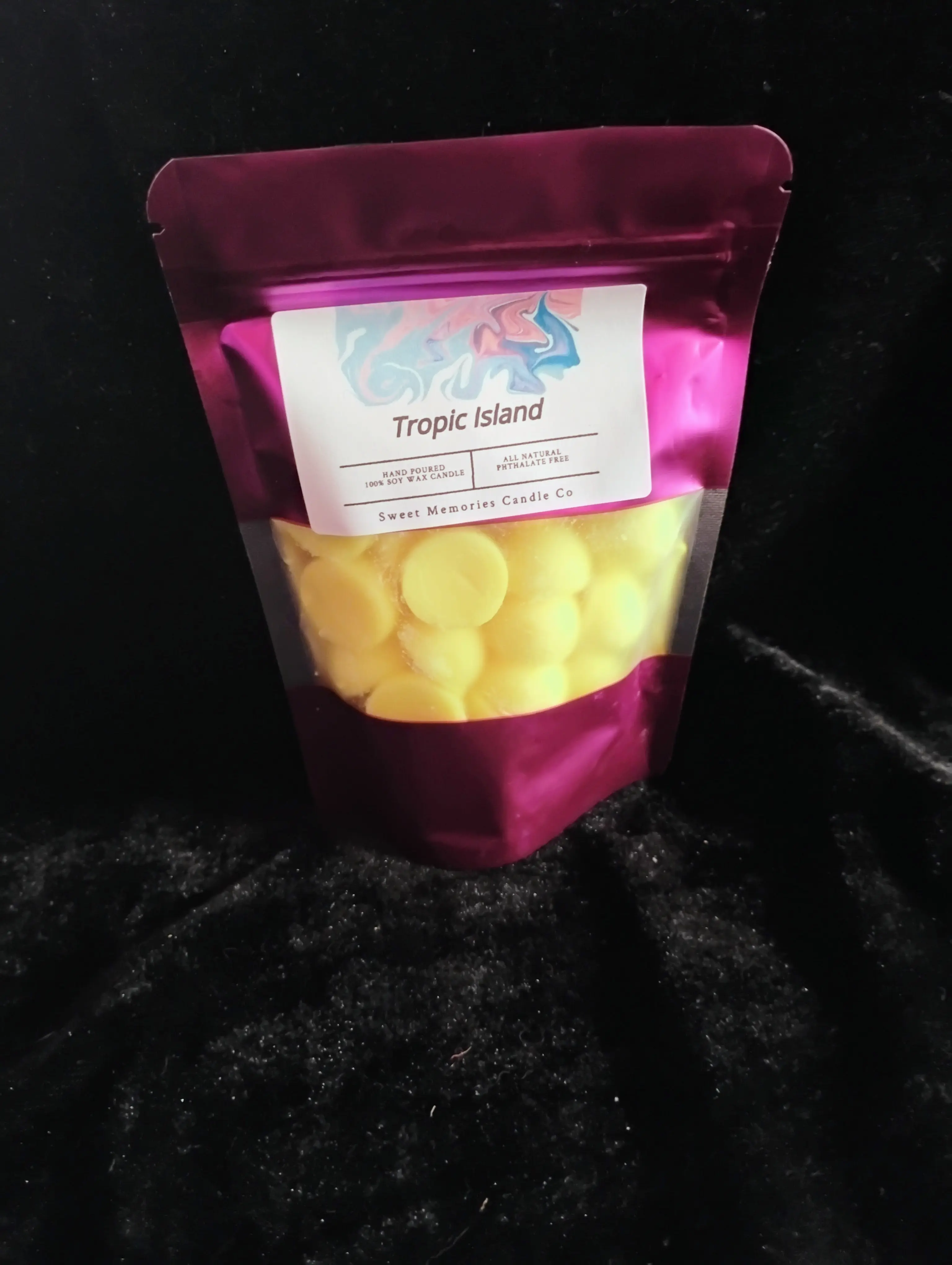 Sweet Memories Candle Co Wick-Free Tropic Island Coconut-Scented Wax Melt Bag, 2.5 Oz Home Decor Air Freshener