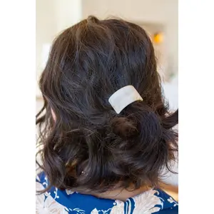 Rectangle Cuff Hair Tie Elastic in Ivory