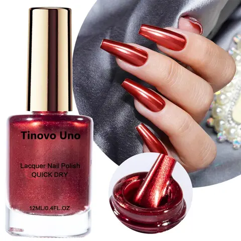 Metallic Nail Polish, Quick Dry Nail Art Polish, Fast Drying Nail Polish, Long-lasting Salon Quality Nail Art & Nail Polish for Hands & Feet, Nail Polish Chrome Finish, Manicure, Liquid Polish