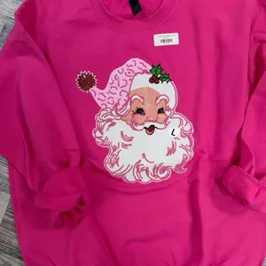 Pink Sequin Santa Claus Sweatshirt