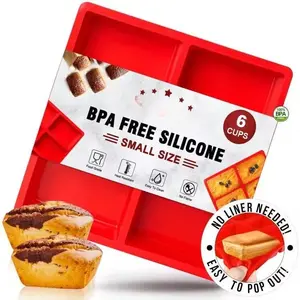 Loaf Pan - Non-Stick  Bread Pan, Just PoP Out!  for Bread, Cake, Brownies, Meatloaf,  & Dishwasher Safe (Mini Loaf Pan, 1 Pack:6 Cavities)