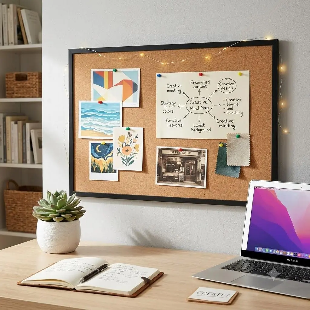 36"x24" Large Black-Frame Cork Board, Office Bulletin & Vision Board for Home Office, Dorm, Includes 20 Push Pins & Hanging Hardware