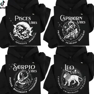 Full 12 Zodiac Hoodie, Minimalist Astrology Sign Unisex Pullover, Trending Christmas Graphic, Cozy Casual Xmas Gift for Men & Women