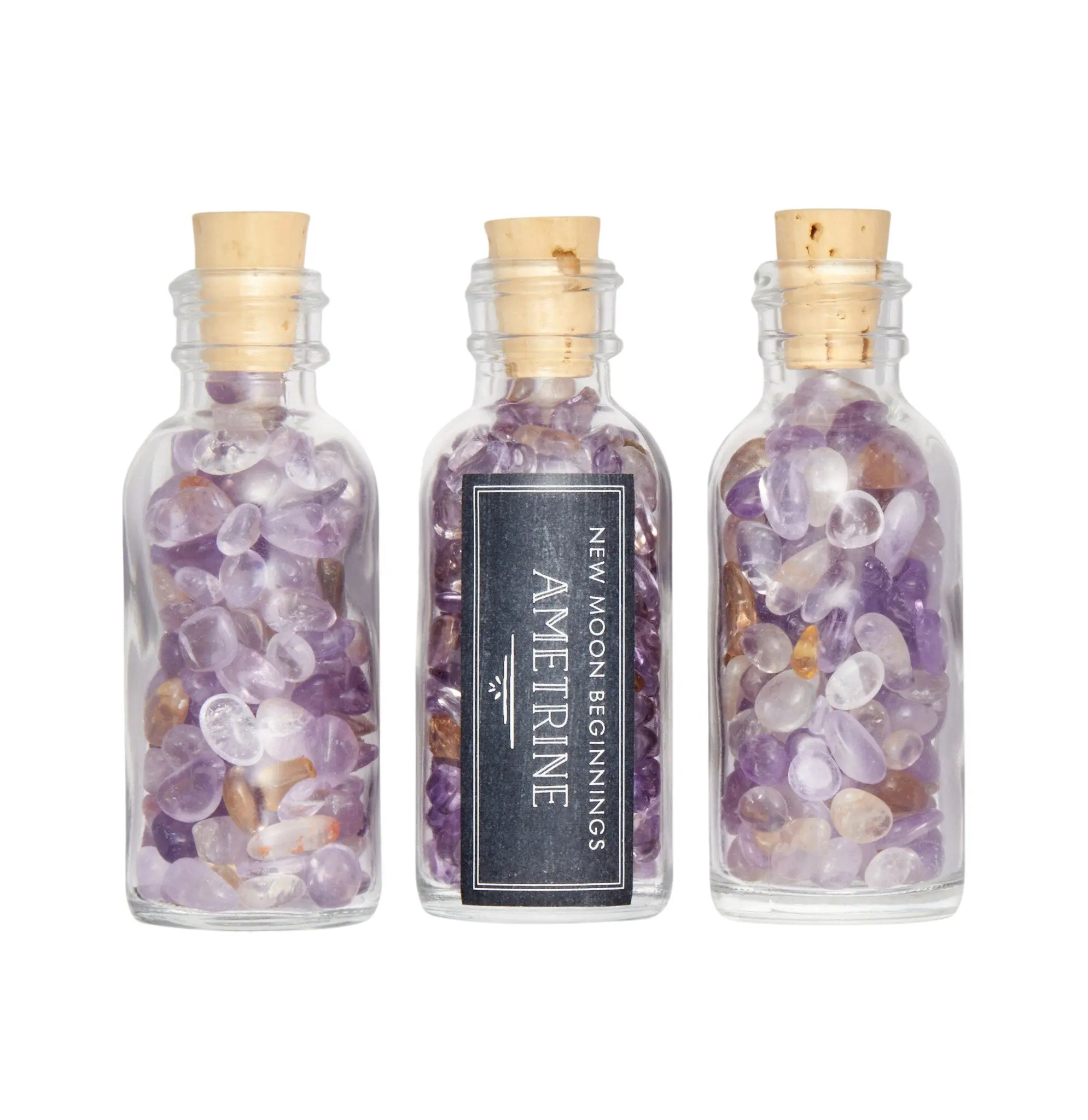 Ametrine Gem Bottle - Polished Chips of Ametrine Crystals
