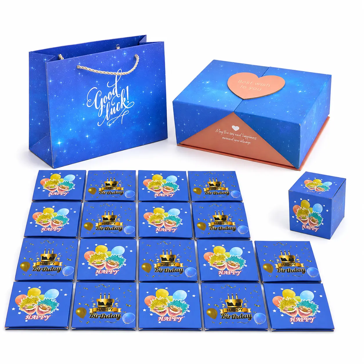 YShomy Foldable 16-Bounce Folding Bouncing Envelope Box with Confetti Inside - Lovers' Festive Party Gift for Birthday, Anniversaries (No Cash Included)