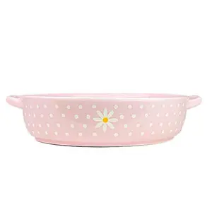 10 Strawberry Street Daisy Pink Polka Dot Round Baker 10 Strawberry Street Daisy Pink Polka Dot Round Baker