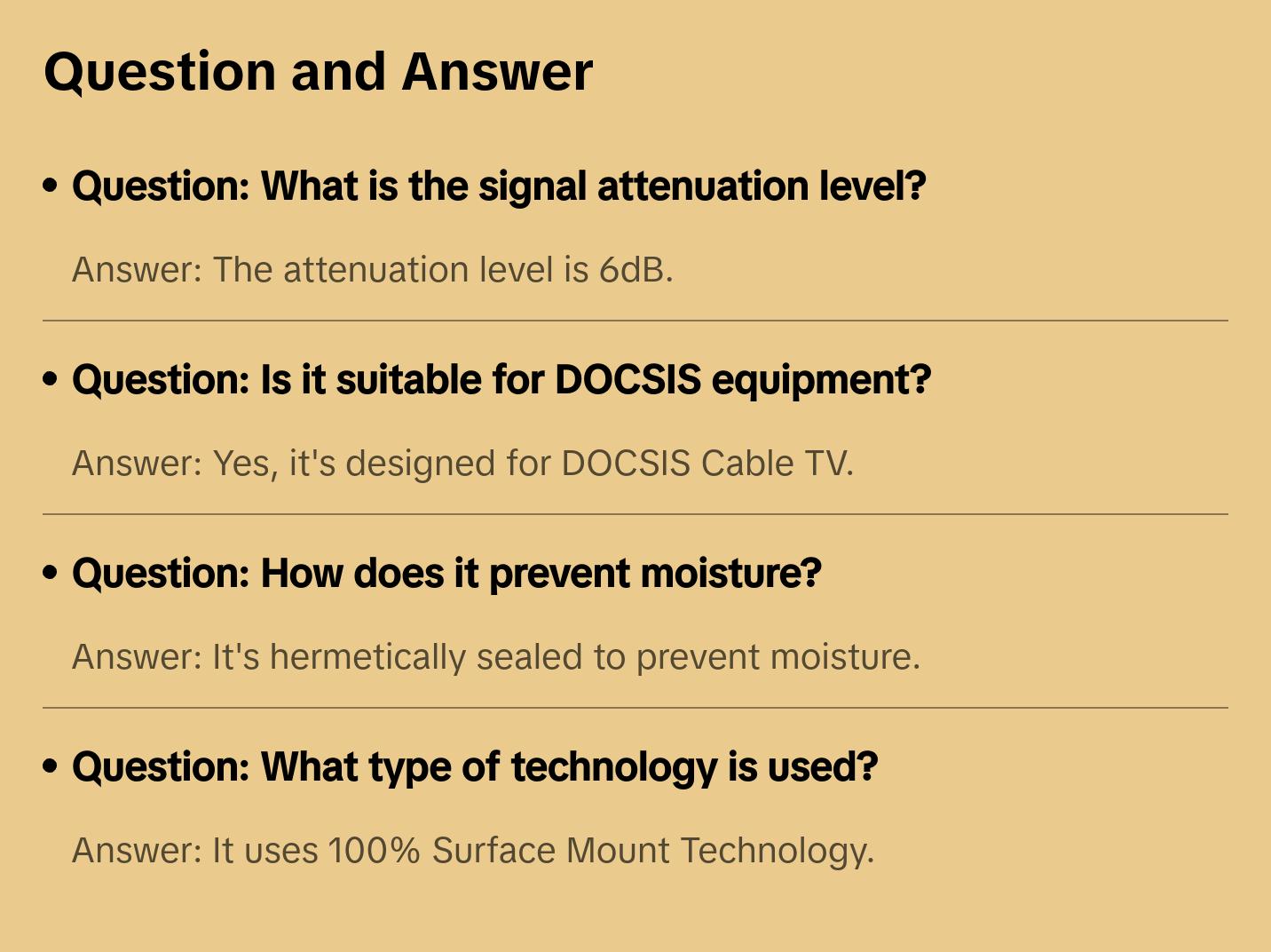 PPC FPA6-54 Forward Path Attenuator 6dB 75 Ohms for DOCSIS Cable TV Box and Modem