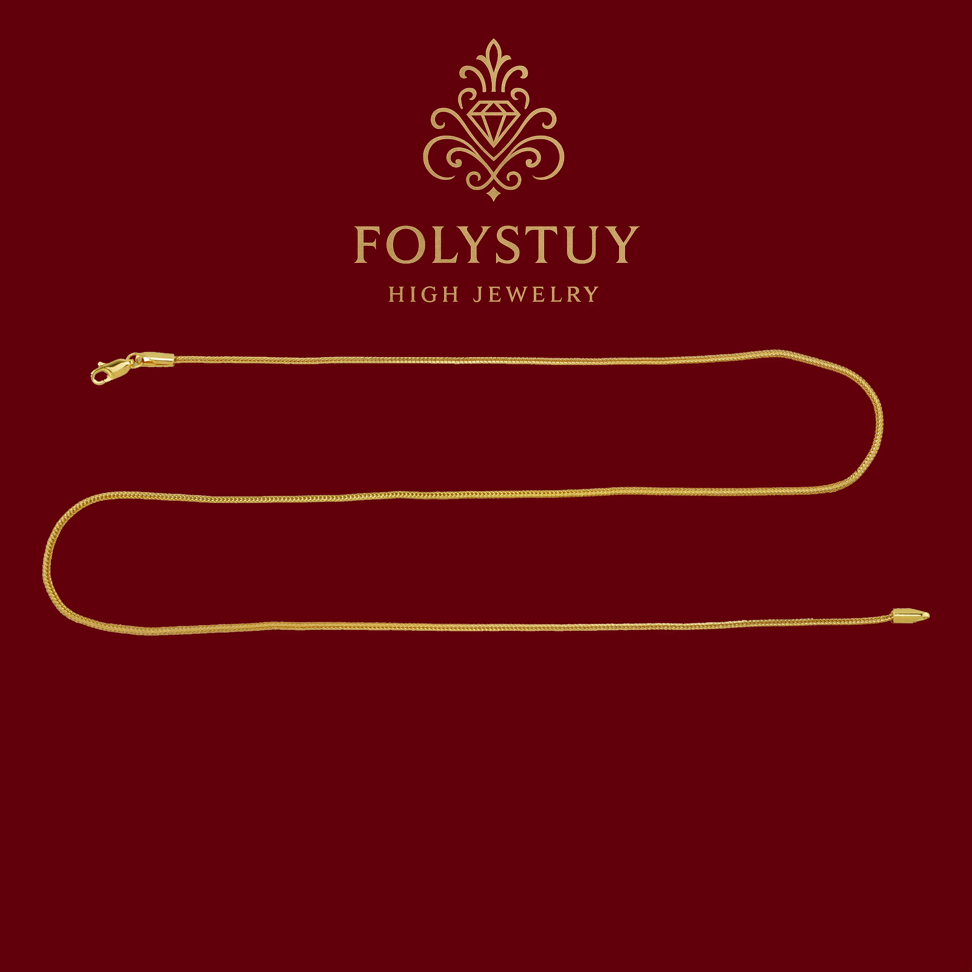 [1.8mm, 22.3inches Fox Tail Necklace]【FOLYSTUY (Y136)】Fox Tail Necklace for Men and Women Unisex with Lobster Clasp