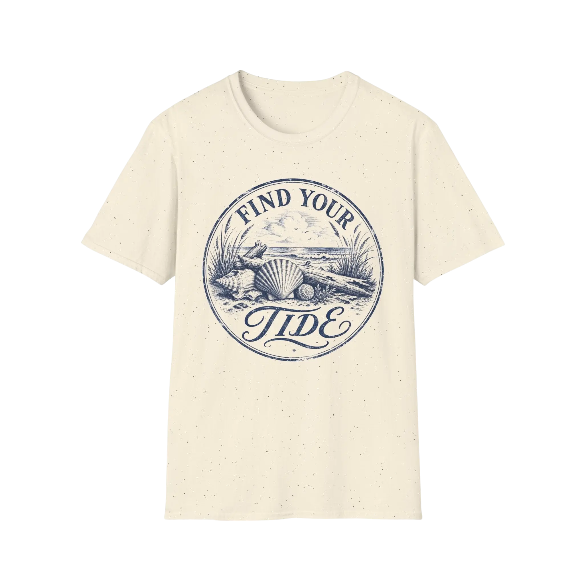 T-Shirt — "Find Your Tide" Beach Shell Graphic Tee