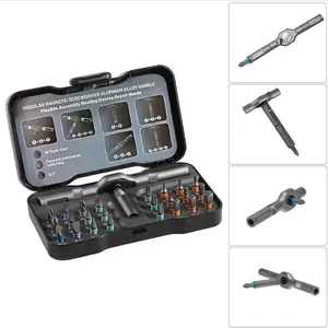 DEEOEE 2025 New design 24 in 1 Magnetic Screwdriver Set, DIY Ratchet Screwdriver Set with Detachable Handle, Portable Compact Repair Tool Kit for Furniture Laptop Electronicsv Bicycle
