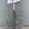 Men's Trendy Loungewear Pants, Oversized Side Stripe Drawstring Loose Fit, Comfortable Unrestricted Wear, Perfect for Home & Outdoor Leisure