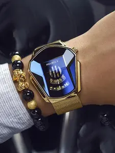 Men's Business Quartz Watch & Beaded Bracelet Set, Fashion Watch Set for Party, Daily Decor, Trendy All-match Watch Set for Birthday Gifts without Box, Exquisite Watch Set