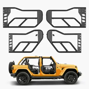 VEVOR Jeep Tube Doors,  4-Door, Adventure Style Jeep Tubular Door with Heavy-Duty Hinges & OE Latch, Jeep Doors with Rubber Pads & Toughened Steel Tube, Fit for 2007-2018 Jeep Wrangler JK