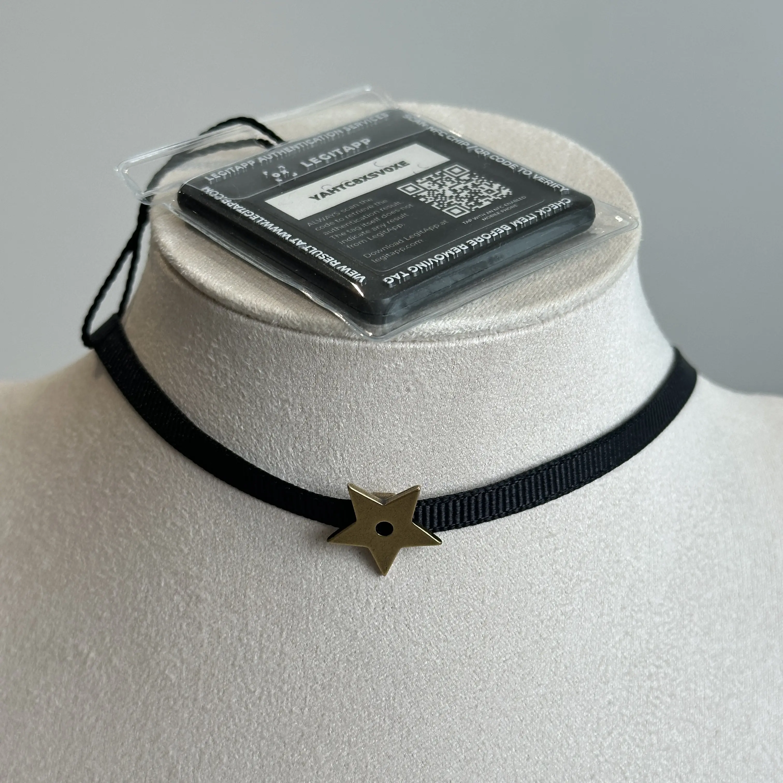 Pre-owned Dior Black Grosgrain & Metallic Webbing Star Choker Necklace 80895926