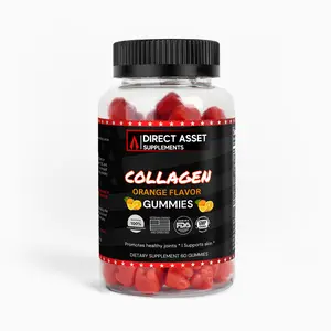 Direct Asset Supplements Collagen Gummies Adult Orange Flavor 60 Count Supports Skin Health & Joint Support with Vitamin C