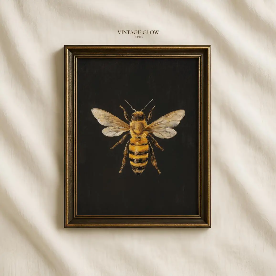 Vintage Bee Botanical Print | Rustic Summer Cottagecore Insect Wall Art | Trendy Wall Art, Gift For Him, Gift For Her, Must-Have Basic, Always Handy, Gift For Him, Gift For Her