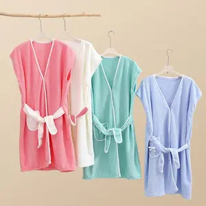 1pc Thick Absorbent Coral Fleece Bath Skirt, Wearable Bath Towel for Adults, Women's Comfortable Home Bathrobe