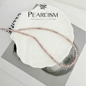 PEARLISM 4-5mm Ak Freshwater Pearl Choker Necklace | Adjustable 15.7-17.7 Inch Strand with 925 Silver Clasp-N52-1B