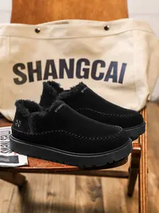 Men's Outdoor Sports Shoes, Cotton Boots, Birkken Shoes, Couple Style, Thickened Fleece, Anti-Slip, Large Size PU Hiking Shoes