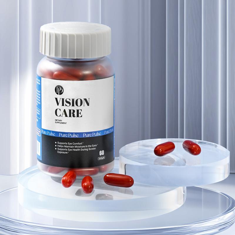Pure Pulse Vision Care Eye Support Dietary Supplement for US Customers - 60 Count Bottle