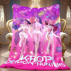 K-Pop Demon Hunters Dream Blanket, Girls & Kid, Perfect Gift for Decor & Daily Rest, Ideal for Living Room Sofa,halloween Decor Blanket Sale Christmas Decor Christmas Gifts Birthday Decorations