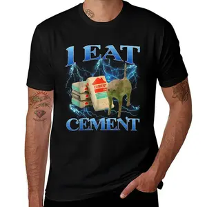 SummitRush I Eat Cement Funny Cat Meme Internet Memes Funny Memes Gen-Z T-Shirt