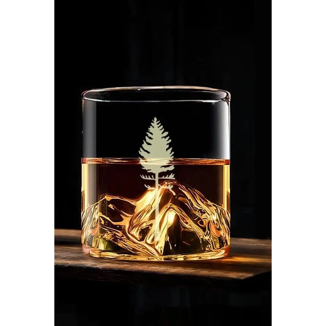 The Fourteener Mountain Whiskey Glass